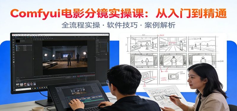 ComfyUI电影分镜实操课:分镜一致性,全流程AI视频制作,零基础也能做专业分镜-初遇资源网
