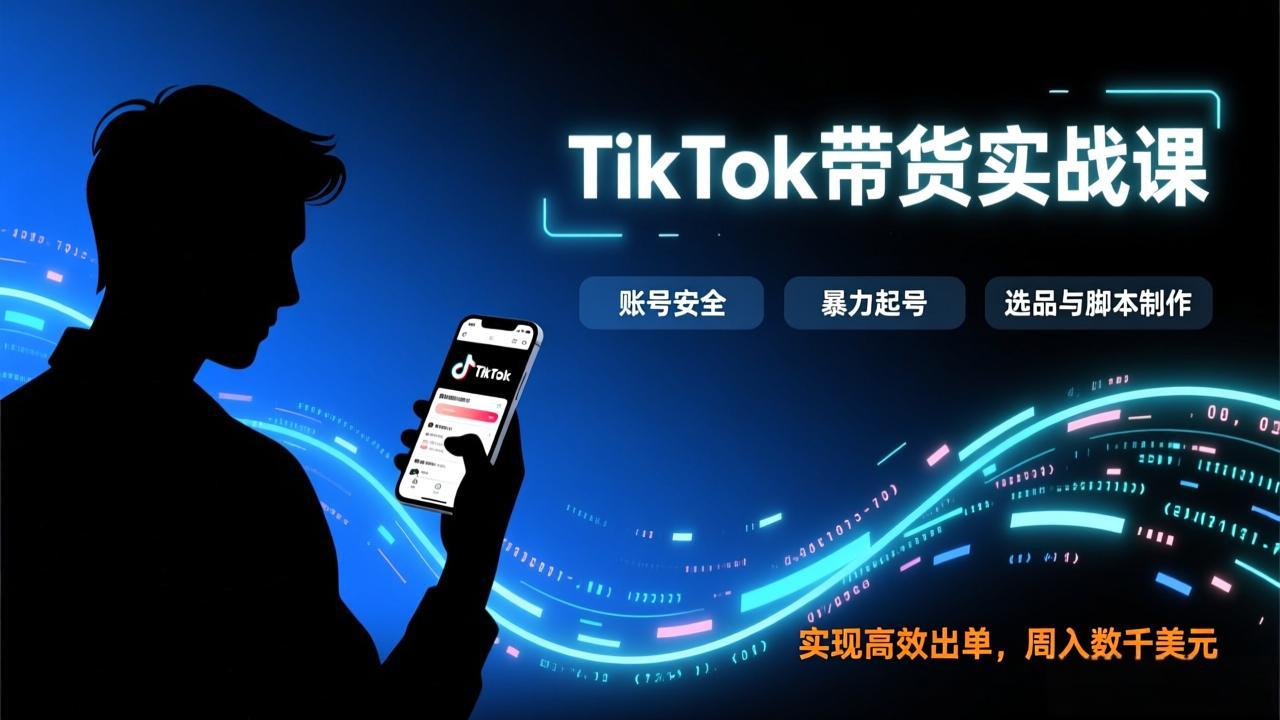 【中创网】TikTok带货实战课，涵盖账号安全、暴力起号、选品与脚本制作，实现高效出单，周入数千美元 - 初遇资源网