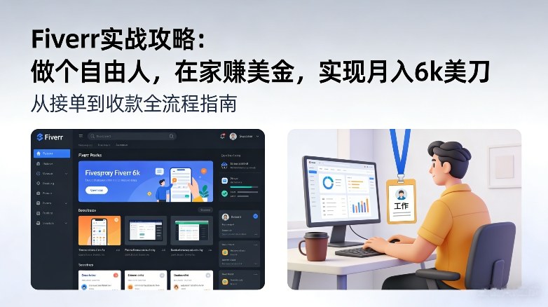 Fiverr实战攻略,做个自由人,在家賺美金,实现月入6k美刀-初遇资源网