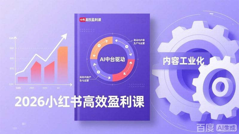 2026小红书高效盈利课,流量双引擎+内容工业化+AI中台驱动,构建可复制的千万级营收模型-初遇资源网