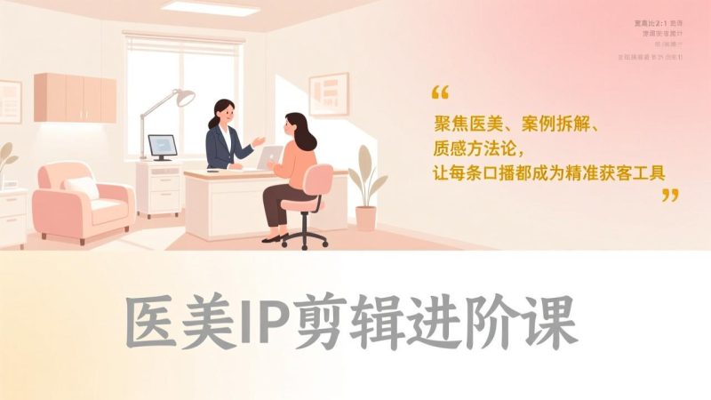 医美IP剪辑进阶课,聚焦医美、案例拆解、质感方法论,让每条口播都成为精准获客工具-初遇资源网
