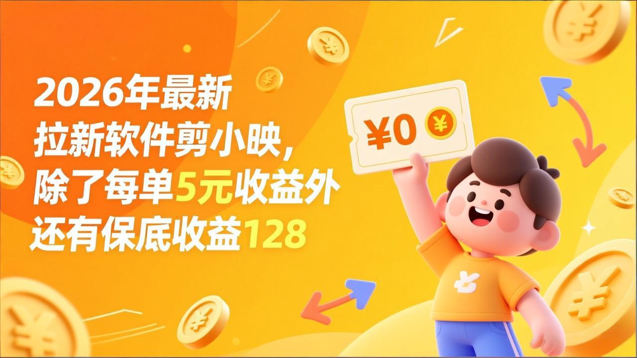 【中创网】最新拉新软件剪小映，除了每单5元收益外还有保底收益128 - 初遇资源网