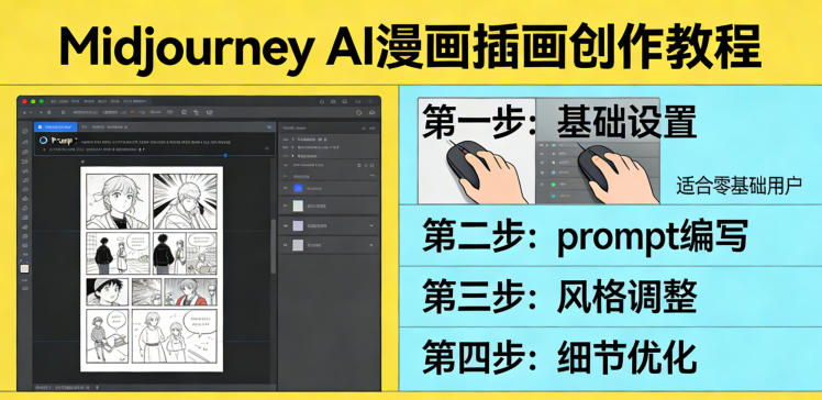 利用Midjourney AI人工智能轻松创作漫画插画教程，零基础创作完整漫画插画-初遇资源网