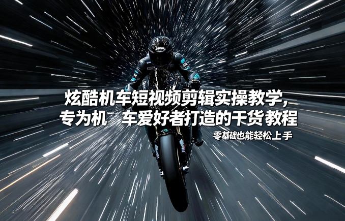 炫酷机车短视频剪辑实操教学,专为机车爱好者打造的干货教程,零基础也能轻松上手-初遇资源网