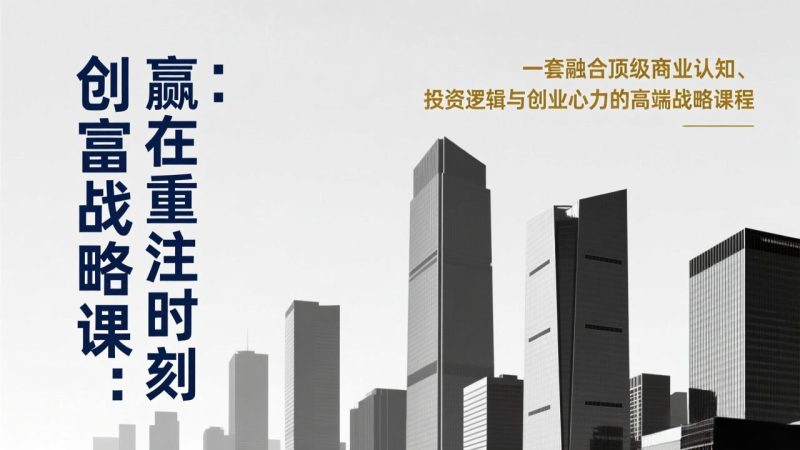 《创富战略课:赢在重注时刻》一套融合顶级商业认知、投资逻辑与创业心力的高端战略课程-初遇资源网