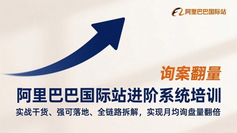 阿里巴巴国际站进阶系统培训,实战干货、强可落地、全链路拆解,实现月均询盘量翻倍-初遇资源网
