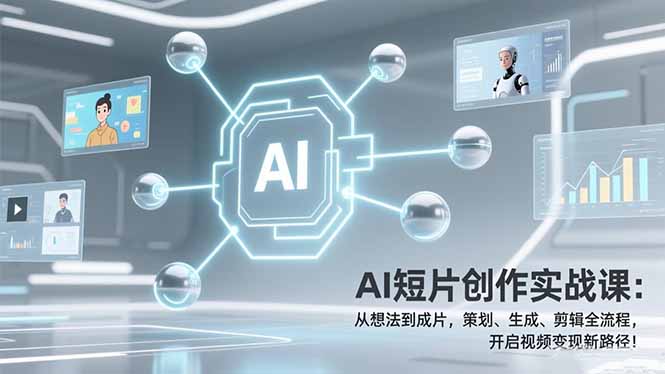AI短片创作实战课:从想法到成片,策划、生成、剪辑全流程,开启视频变现新路径!-初遇资源网