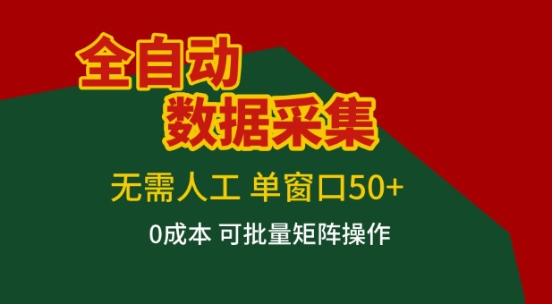 全自动数据采集项目,无需人工,单窗口可达50+收益,操作简单无难度,一个人也能轻松实现矩阵-初遇资源网