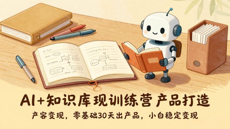 AI+知识库变现训练营,产品打造、内容创作、全平台变现,零基础30天出产品,小白稳定变现-初遇资源网