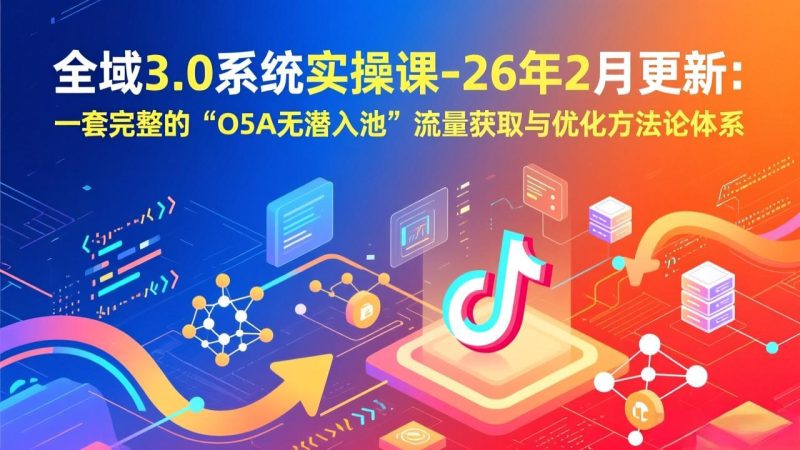 全域3.0系统实操课-26年2月更新:一套完整的“O5A无潜入池”流量获取与优化方法论体系-初遇资源网