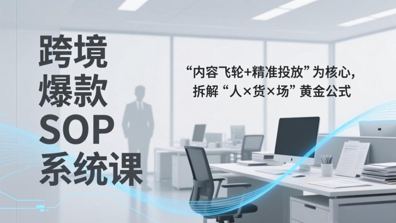 跨境爆款SOP系统课,“内容飞轮+精准投放”为核心,拆解“人×货×场”黄金公式-初遇资源网