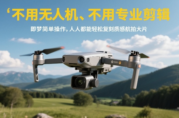 不用无人机、不用专业剪辑,即梦简单操作,人人都能轻松复刻质感航拍大片-初遇资源网