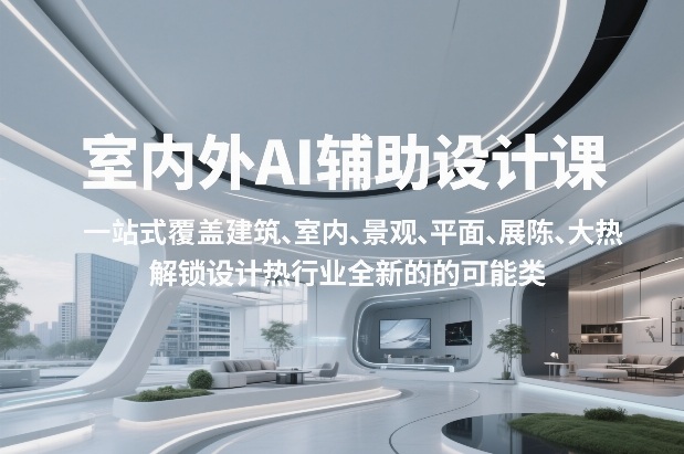 室内外AI设计课,一站式覆盖建筑、室内、景观、平面、展陈五大热门品类,解锁设计行业的全新可能-初遇资源网
