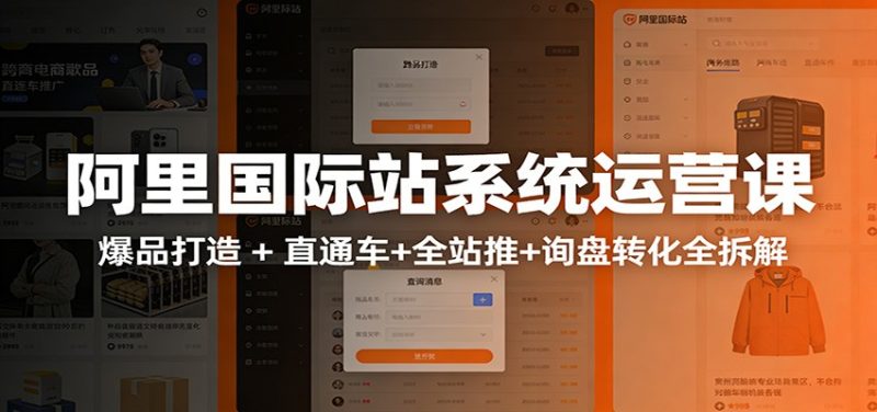 阿里国际站运营实战课:从店铺布局到TOP10旺铺,数据化运营,推广全攻略-初遇资源网