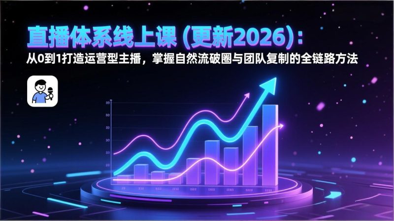 直播体系线上课(更新2月):从0到1打造运营型主播,掌握自然流破圈与团队复制的全链路方法-初遇资源网