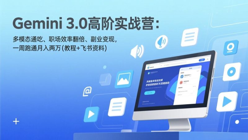 Gemini 3.0高阶实战营:多模态通吃、职场效率翻倍、副业变现,一周跑通月入两万(教程+飞书资料)-初遇资源网