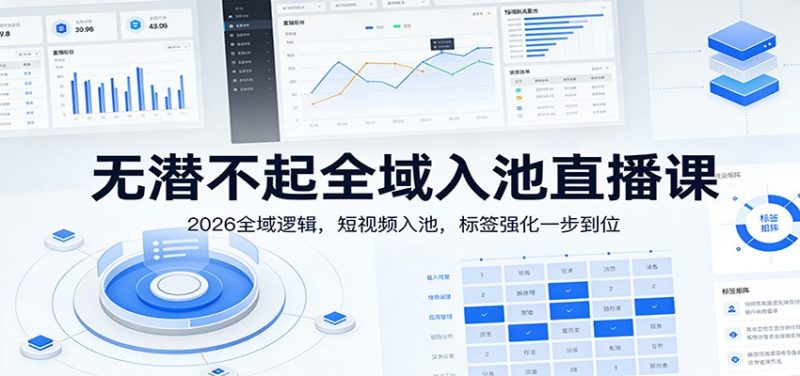 无潜不起全域入池直播课:2026全域逻辑,短视频入池,标签强化一步到位-初遇资源网