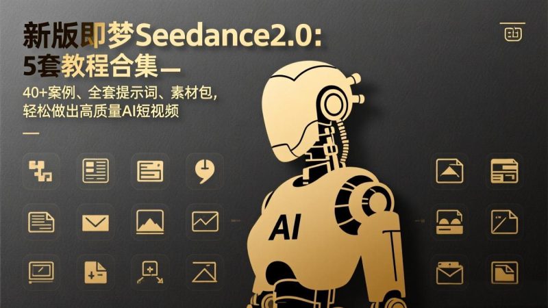 新版即梦Seedance2.0:5套教程合集,40+案例、全套提示词、素材包,轻松做出高质量AI短视频-初遇资源网