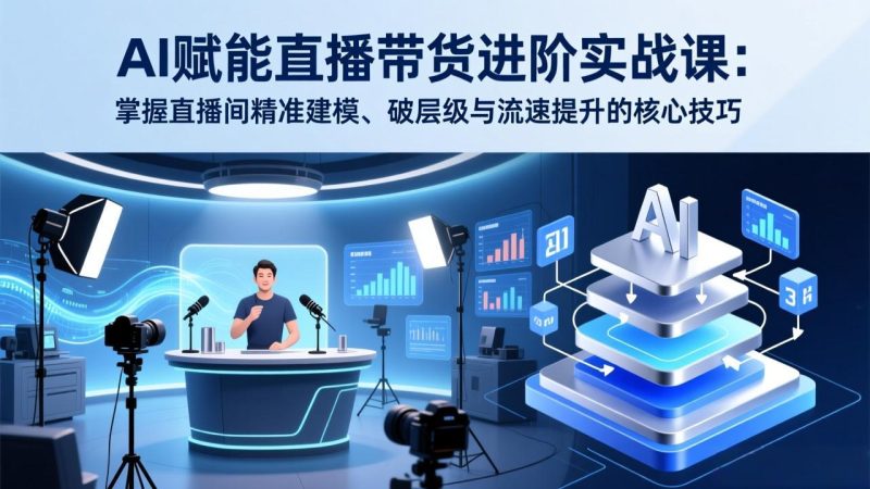 AI赋能直播带货进阶实战课:掌握直播间精准建模、破层级与流速提升的核心技巧-初遇资源网