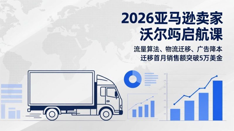 2026亚马逊卖家沃尔玛启航课,流量算法、物流迁移、广告降本,迁移首月销售额突破5万美金-初遇资源网