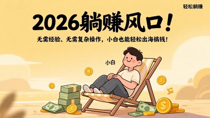 2026躺赚风口!无需经验、无需复杂操作,小白也能轻松出海搞钱!-初遇资源网
