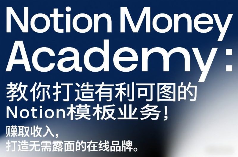 Notion Money Academy:教你打造有利可图的Notion模板业务,賺取收入,打造无需露面的在线品牌-初遇资源网