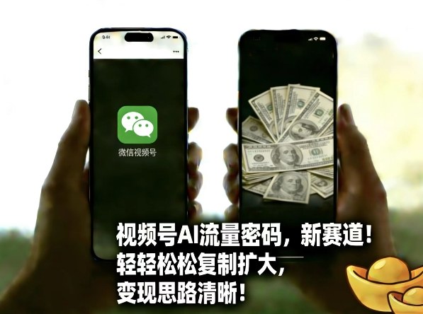 视频号AI流量密码新赛道,轻轻松松复制扩大,变现思路清晰-初遇资源网