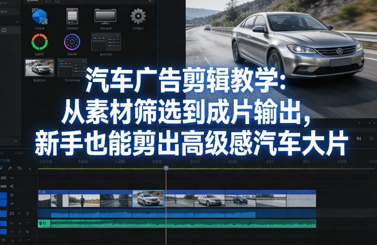 汽车广告剪辑教学:从素材筛选到成片输出,新手也能剪出高级感汽车大片-初遇资源网