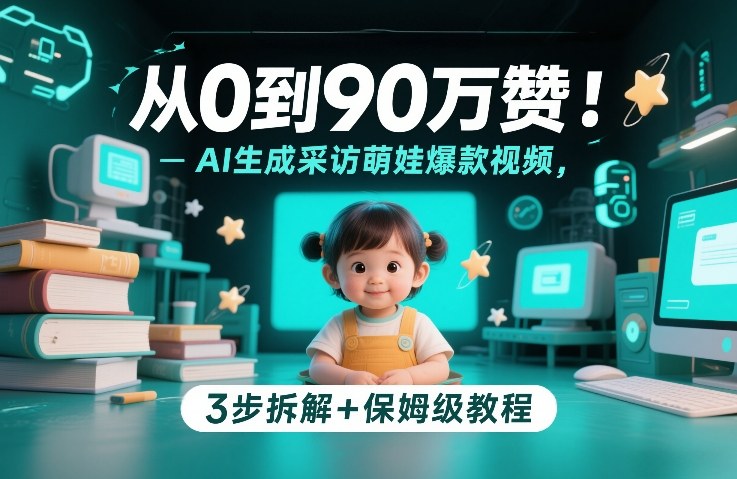 从0到90万赞:AI生成采访萌娃爆款视频,3步拆解+保姆级教程-初遇资源网