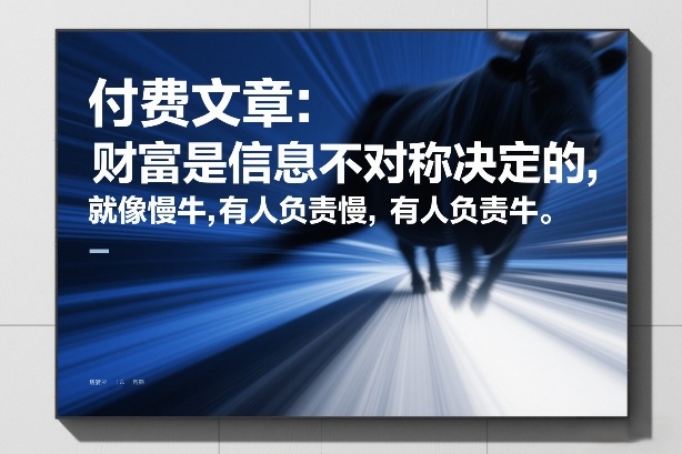 付费文章:财富是信息不对称决定的,就像慢牛,有人负责慢,有人负责牛-初遇资源网