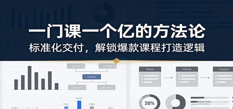 一门课一个亿的方法论:标准化交付,解锁爆款课程打造逻辑-初遇资源网