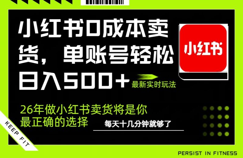 小红书0成本AI卖货,单账号轻松日入500+,完全托管AI,可矩阵放大-初遇资源网