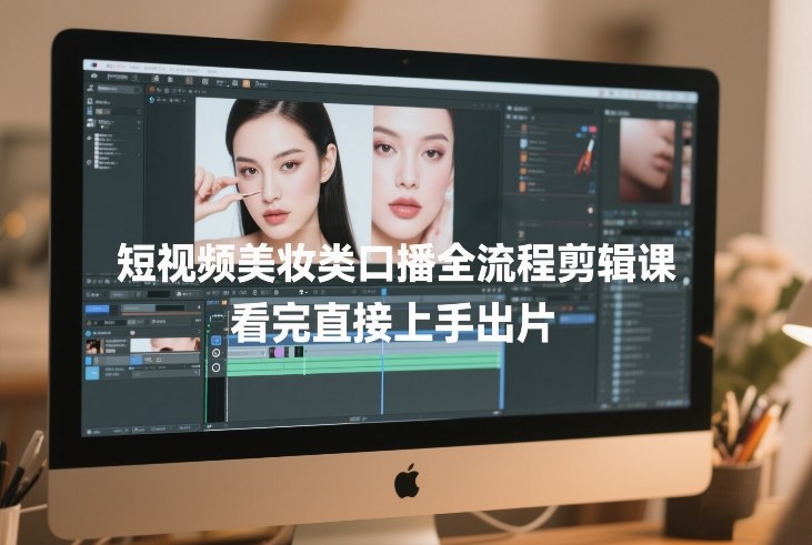 短视频美妆类口播全流程剪辑课,看完直接上手出片-初遇资源网