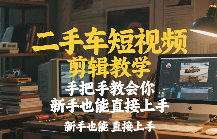 二手车短视频剪辑教学,手把手教会你,新手也能直接上手-初遇资源网