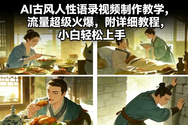 AI古风人性语录视频制作教学,流量超级火爆,附详细教程,小白轻松上手-初遇资源网