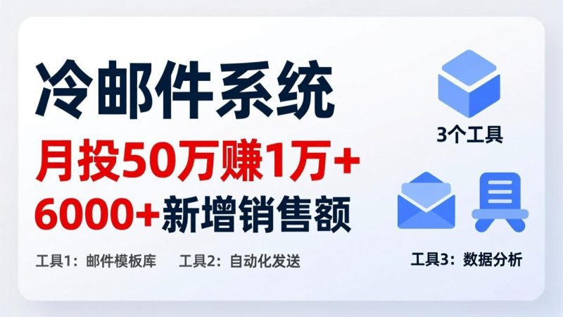 月投 50 刀赚 1 万 +!冷邮件系统:6000 + 新增销售额,靠 3 个工具轻松搞-初遇资源网