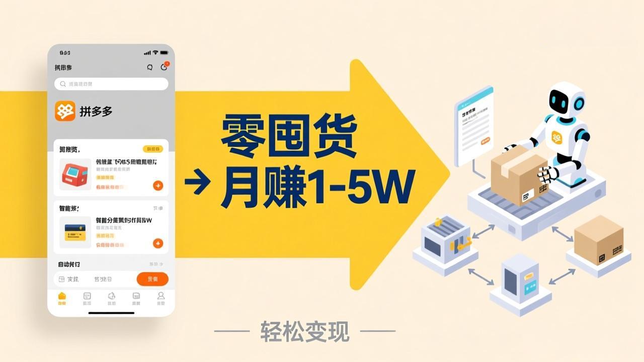 不用囤货不用跑单!拼多多虚拟玩法,机器人管理发货和客服,帮你月赚 1-5W-初遇资源网