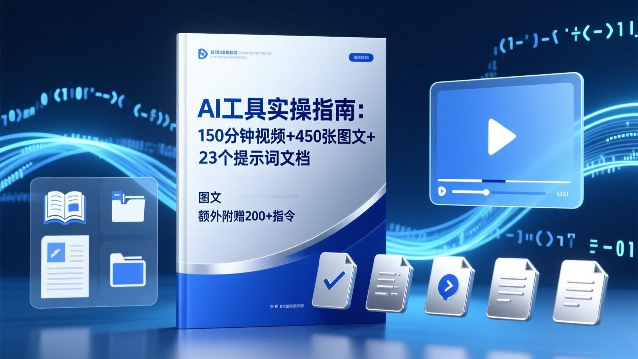 AI工具实操指南:150分钟视频+450张图文+23个提示词文档,额外附赠200+指令-初遇资源网