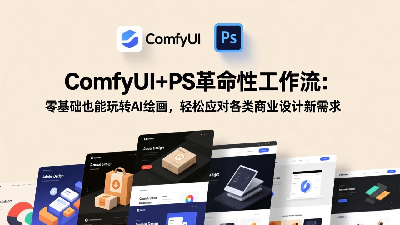 ComfyUI+PS革命性工作流:零基础也能玩转AI绘画,轻松应对各类商业设计新需求-初遇资源网