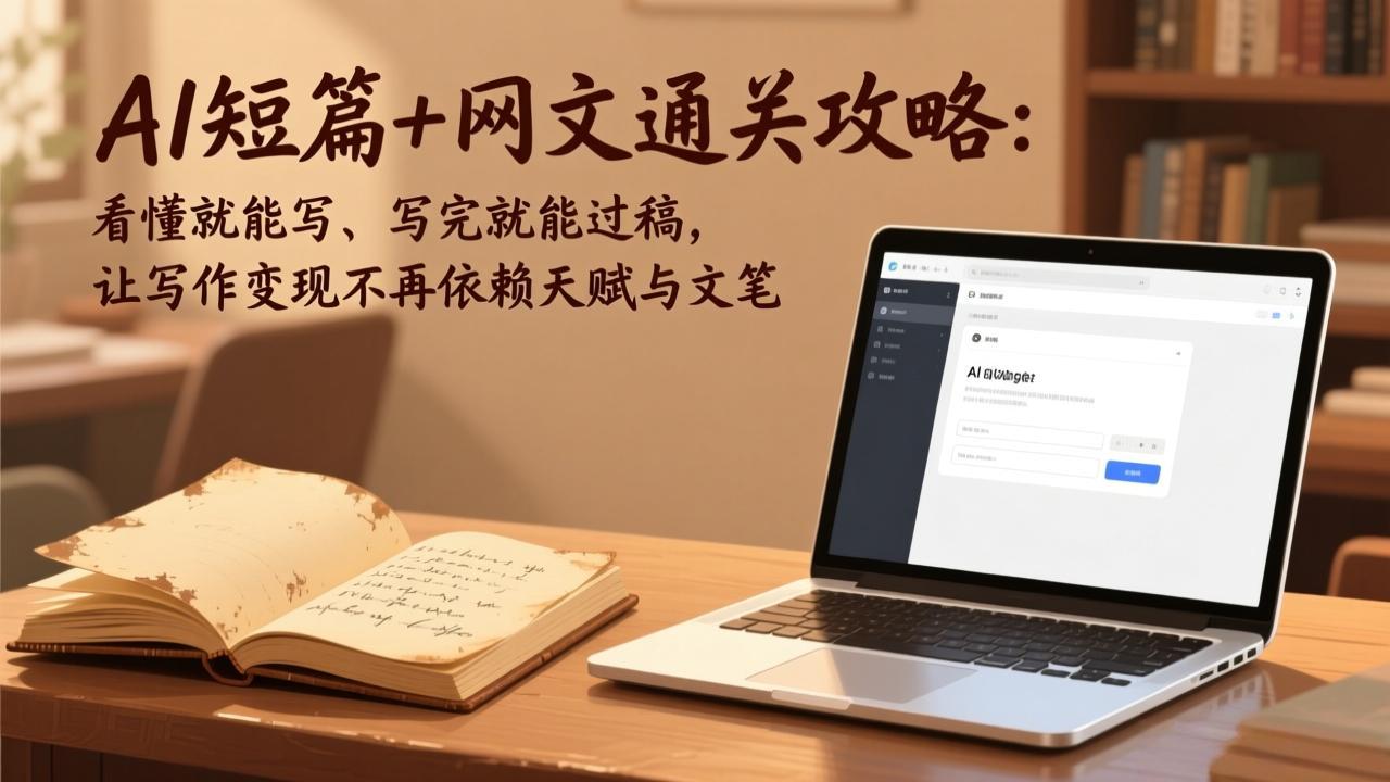 AI短篇+网文通关攻略:看懂就能写、写完就能过稿,让写作变现不再依赖天赋与文笔-初遇资源网