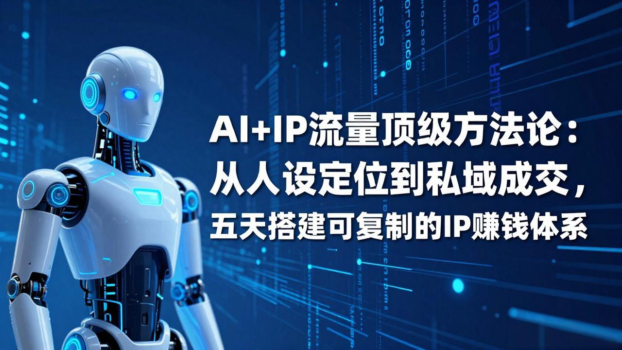 AI+IP顶级方法论:从人设定位到私域成交,五天搭建可复制的IP赚钱体系-初遇资源网