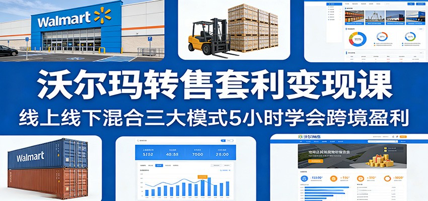 沃尔玛转售套利变现课:线上线下混合三大模式5小时学会跨境盈利-初遇资源网