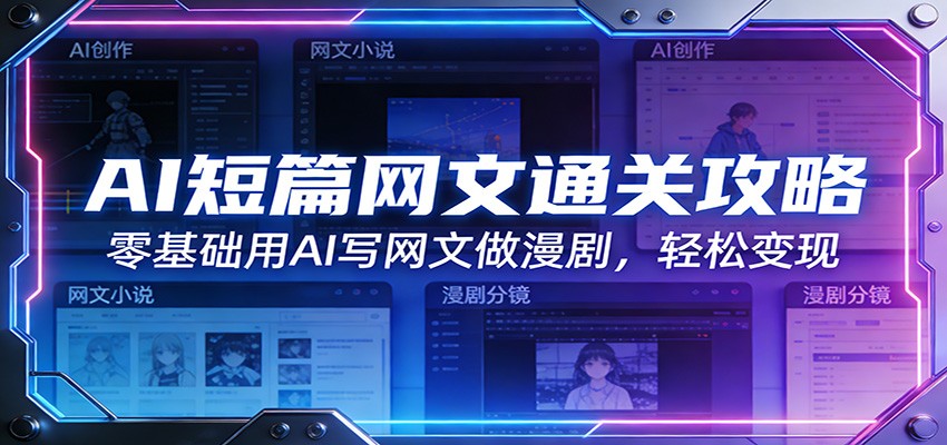 AI短篇网文通关攻略：零基础用AI写网文做漫剧，轻松变现-初遇资源网