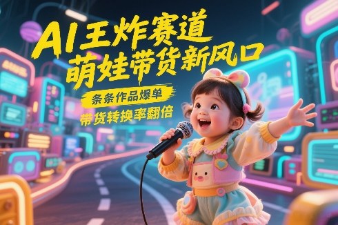 AI王炸赛道,萌娃带货新风口,条条作品爆单,带货转换率翻倍,核心逻辑拆解-初遇资源网