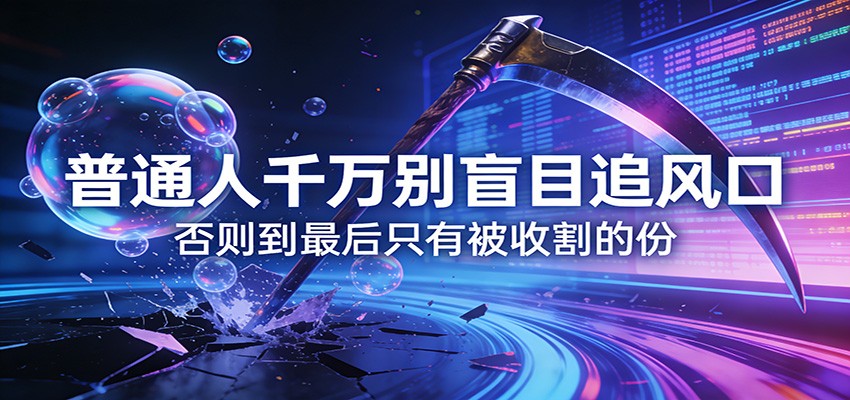 付费文章《通人千万别盲目追风口》否则到最后只有被收割的份-初遇资源网