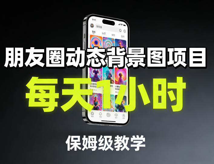 朋友圈动态背景图项目,每天1小时,保姆级教学-初遇资源网
