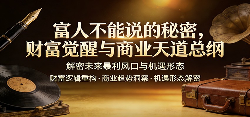 富人不能说的秘密,财富觉醒与商业天道总纲,解密未来暴利风口与机遇形态-初遇资源网