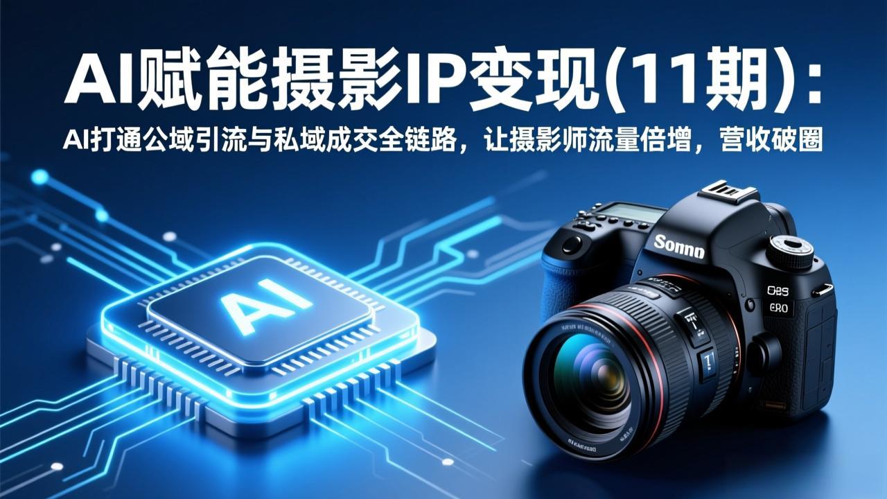 AI赋能摄影IP变现：AI打通公域引流与私域成交全链路，让摄影师流量倍增，营收破圈-初遇资源网