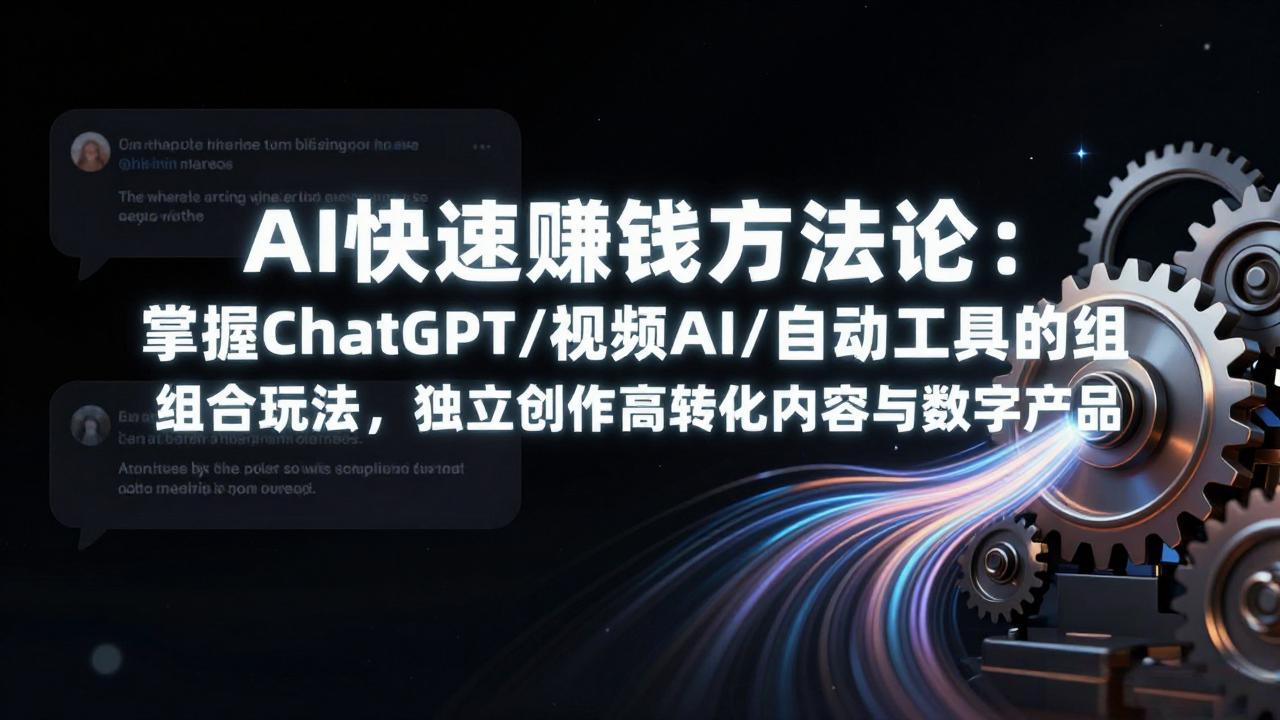 AI快速赚钱方法论：掌握ChatGPT/视频AI/自动化工具的组合玩法，独立创作高转化内容与数字产品-初遇资源网