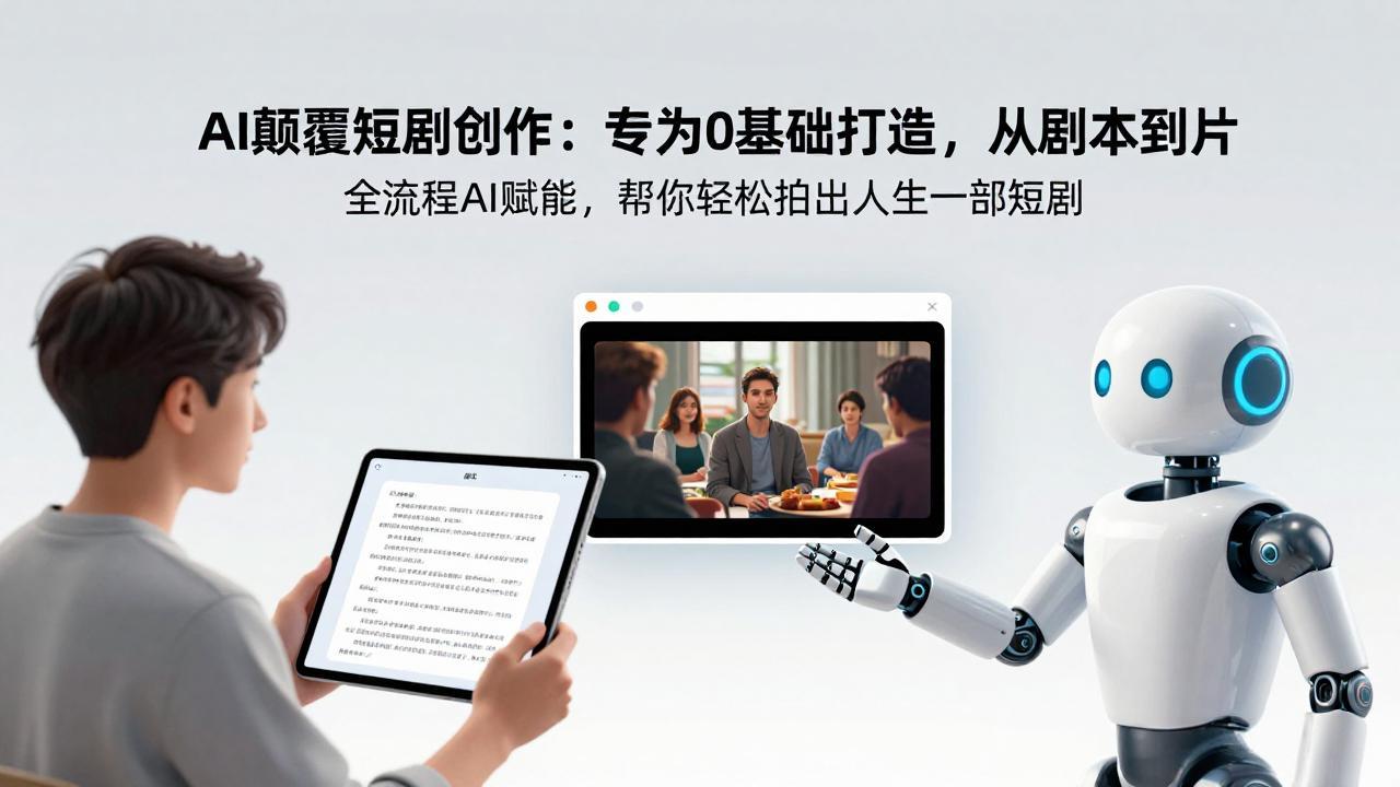 AI颠覆短剧创作：专为0基础打造，从剧本到成片全流程AI赋能，帮你轻松拍出人生第一部短剧-初遇资源网